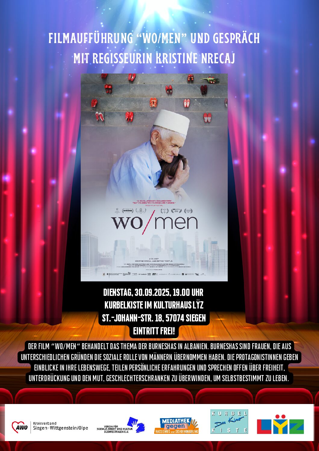 Filmaufführung „WO/MEN“ und Gespräch mit Kristine Nrcecaj